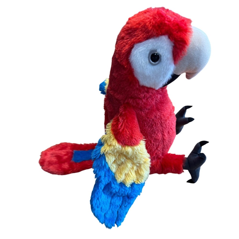 Wild Republic Parrot Scarlet Macaw Plush 12" Red Blue Bird Stuffed Animal‎ Toy